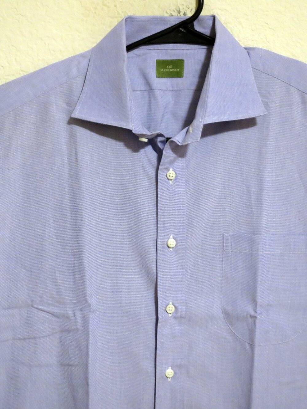 Sid Mashburn Shirt Mens Large Long Sleeve Front Button Solid Blue